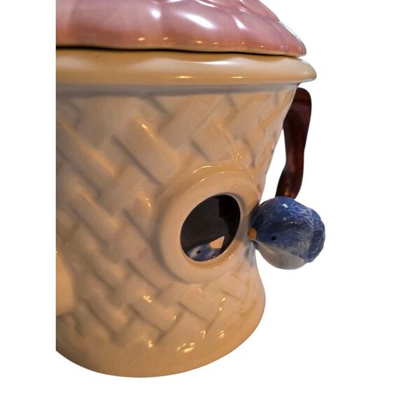 Vintage Teleflora Teapot Ceramic Tea Party Blue Bird In Mirror - Picture 2 of 6